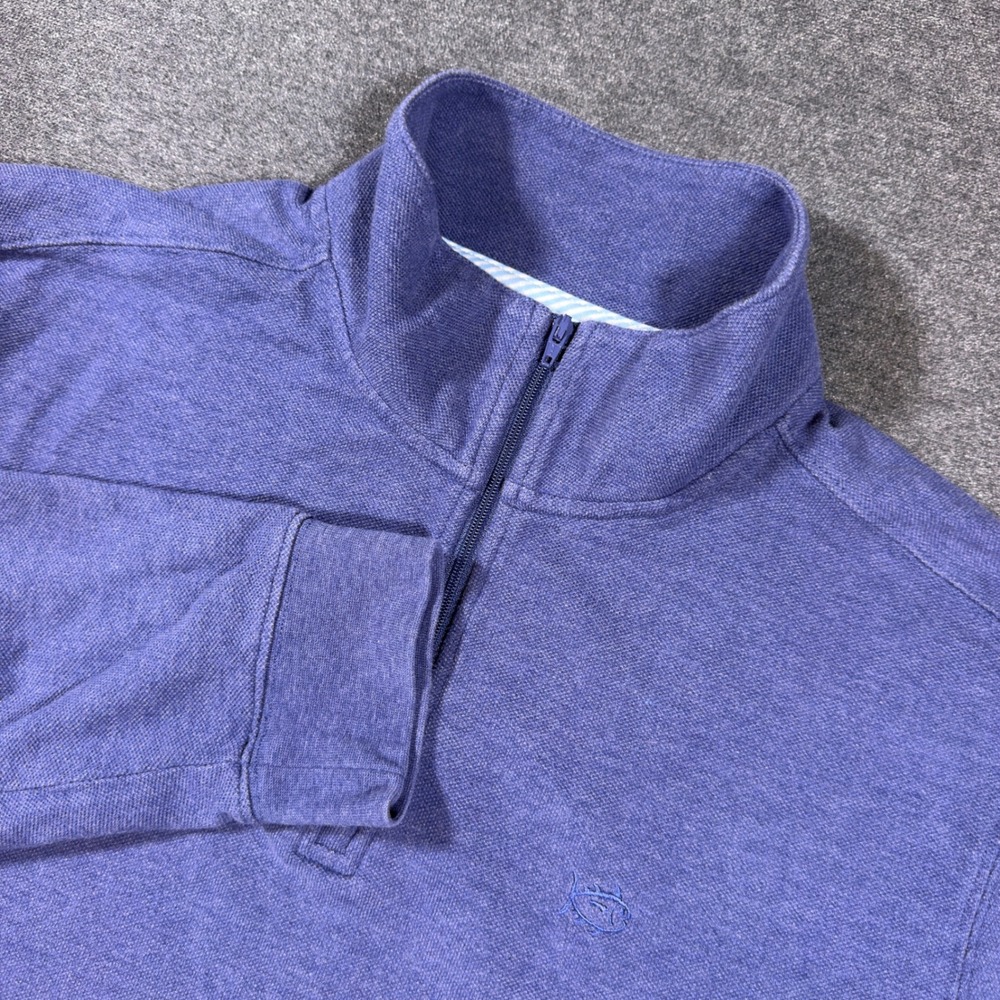 Southern Tide Quarter Zip Pullover Mens Medium Blue Skipjack Pique Sweatshirt